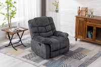 Classic Manual Recliner with Sofa Padding and Modern Padded Arms and Back, Grey