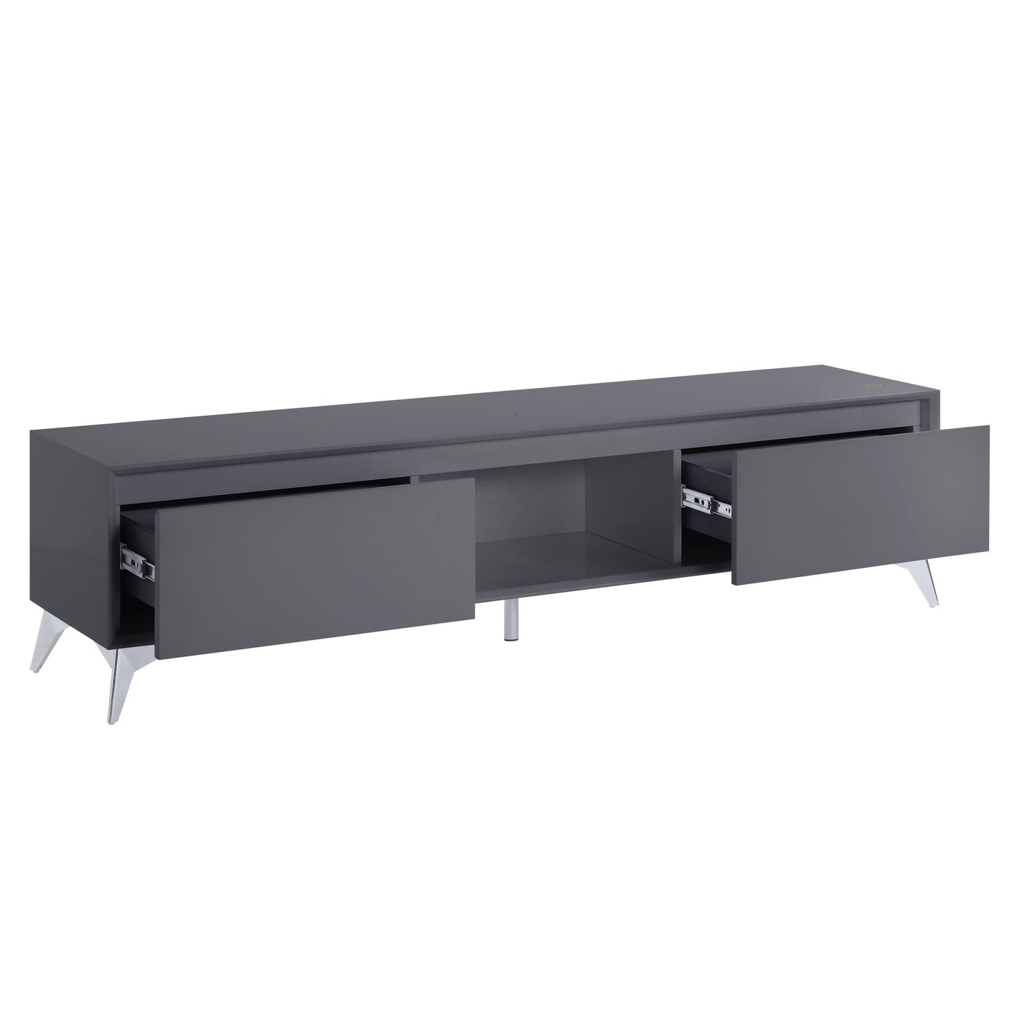 ACME Raceloma TV stand , LED, Gray & Chrome Finish