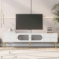 TV Stand for TVs up to 80'', Entertainment Center with Multifunctional Storage Space, TV Cabinet with 2 Drawers, Media Console for Living Room, Bedroom