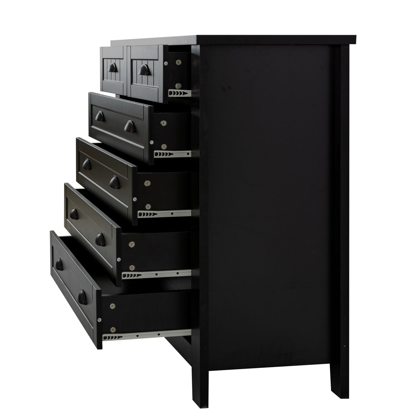 Black Bathroom Storage Cabinet, Freestanding Cabinet with Drawers