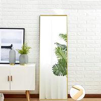 Full Length Mirror Floor Mirror Hanging Standing or Leaning, Bedroom Mirror Wall-Mounted Mirror with Gold Aluminum Alloy Frame, 59" x 15.7"