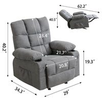 Reclining Massage Heating Sofa with USB and Side Pocket