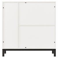 K&K Sideboards and Buffets With Storage Coffee Bar Cabinet Wine Racks Storage Server Dining Room Console 34 Inch (White)