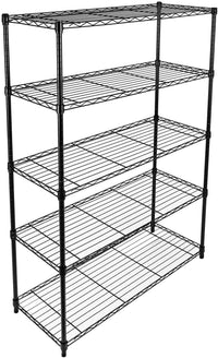 Simple Deluxe Heavy Duty 5-Shelf Shelving Unit with Wheel and Adjustable Feet, 36'' X 14'' X 60'', 5 Tier