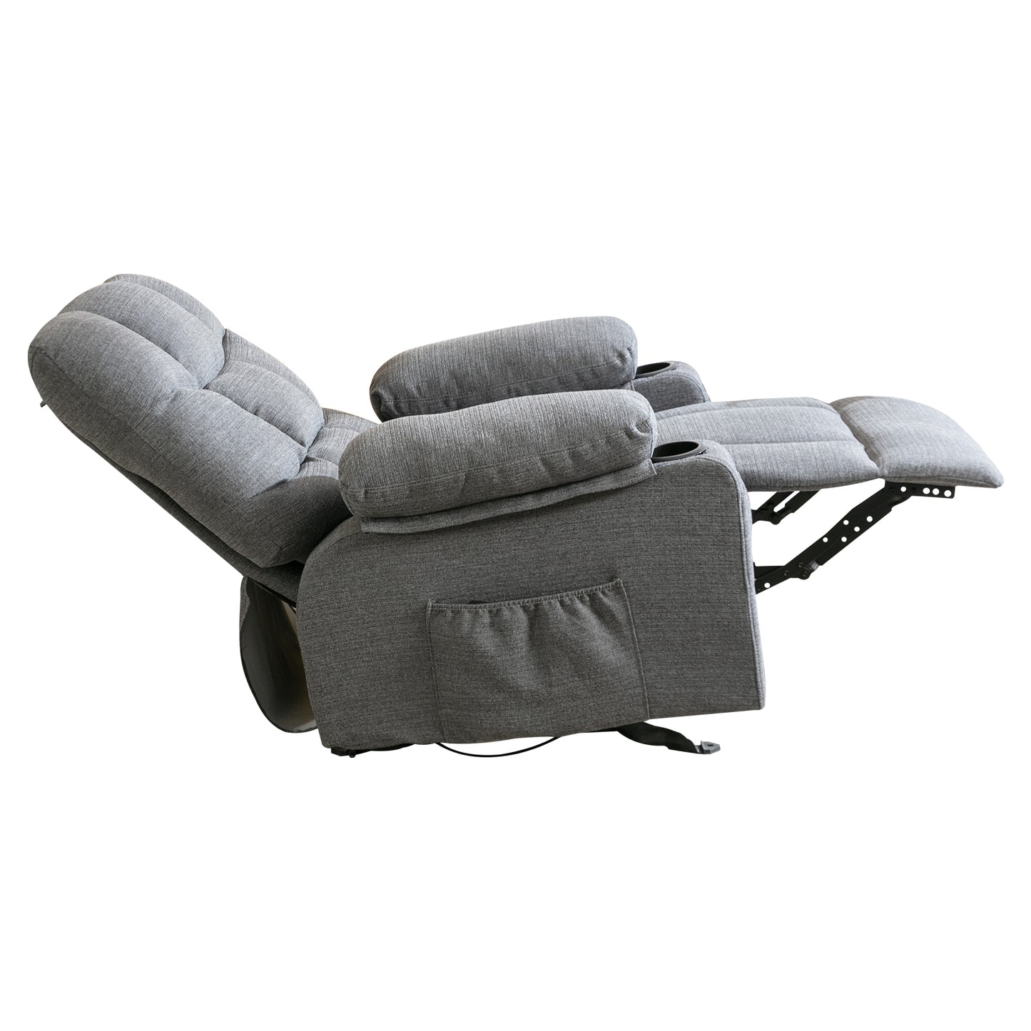 Reclining Massage Heating Sofa with USB and Side Pocket