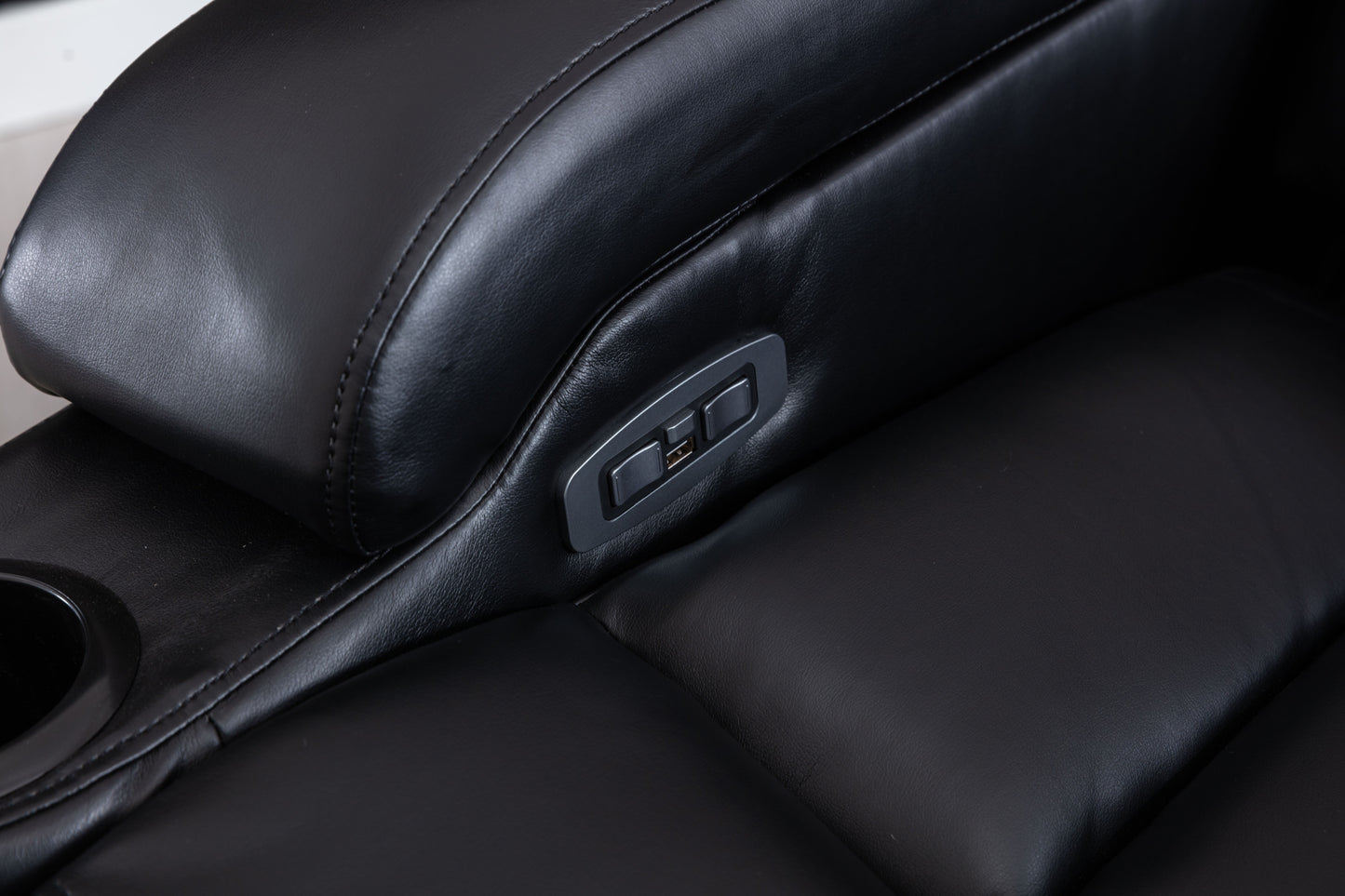 Power Recliner Chair Classic with Traditional Luxurious PU Leather luster, and Electric Headrest & Two Cupholders