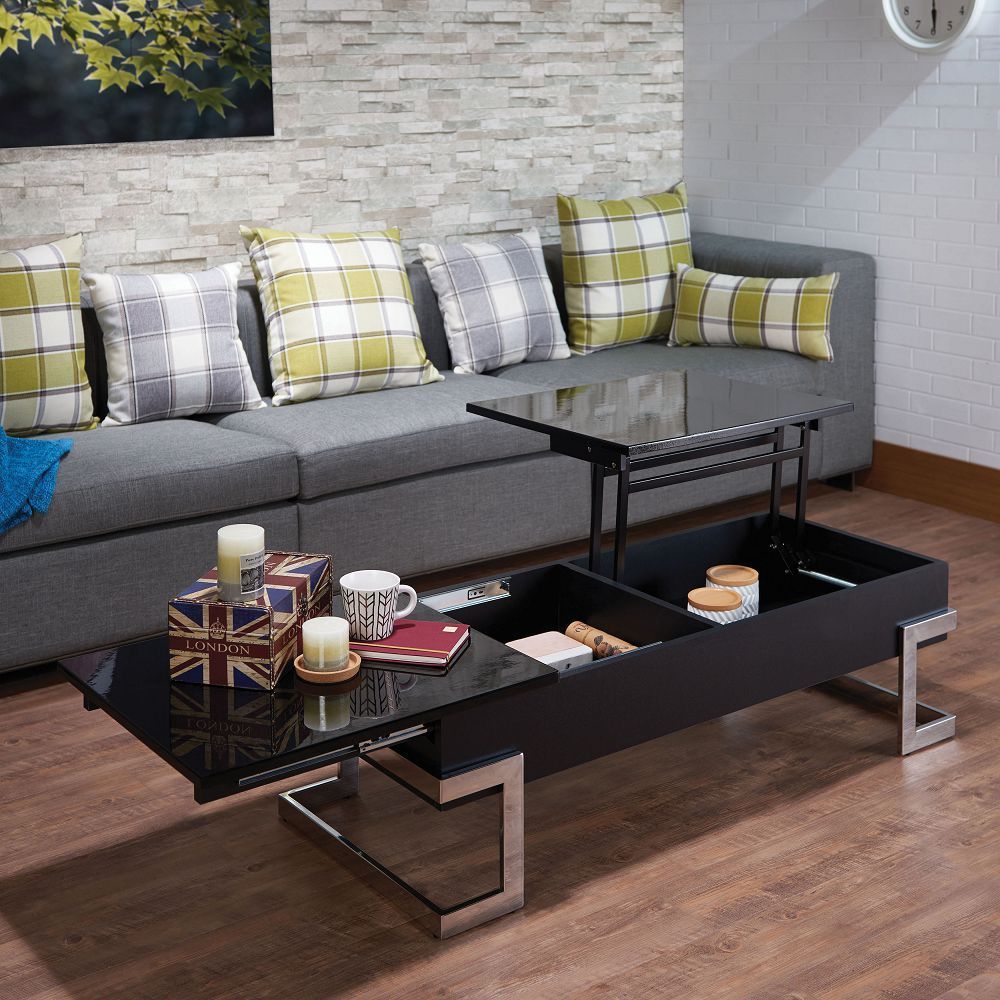 ACME Calnan Coffee Table in Black & Chrome