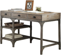 ACME Gorden Desk in Weathered Oak & Antique Silver