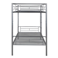 Twin Over Twin Metal Bunk Bed (Silver)