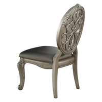 ACME Northville Side Chair (Set-2) in PU & Antique Silver