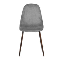 Set of 4 Scandinavian Velvet Chairs - Light Grey