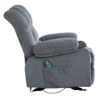 Reclining Massage Heating Sofa with USB and Side Pocket