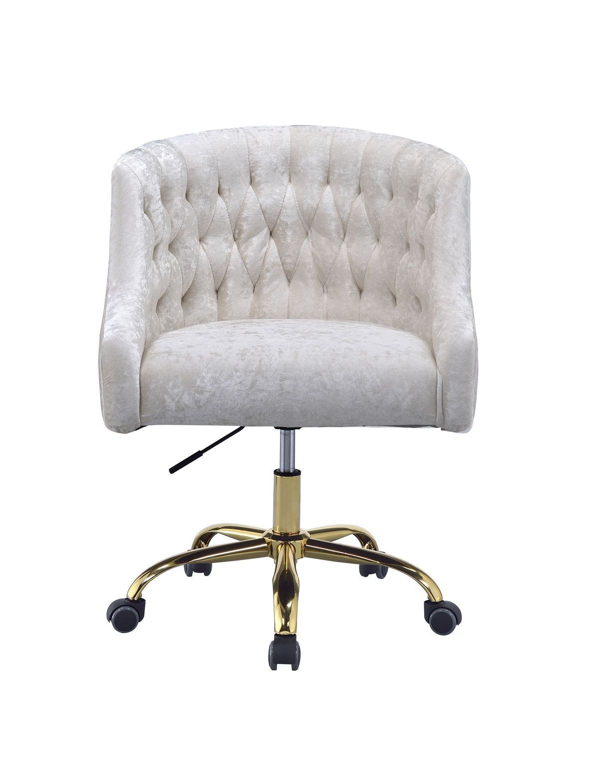 ACME Levian Office Chair in Vintage Cream Velvet & Gold