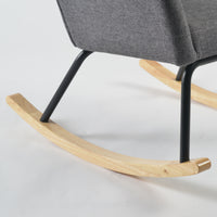 Wide Rocking Armchair with Hidden Headrest