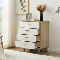 Drawer Dresser Cabinet, Bar Cabinet with Solid Wood Handles and Foot Stand