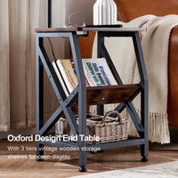 Side Table End Table with Floor Lamp