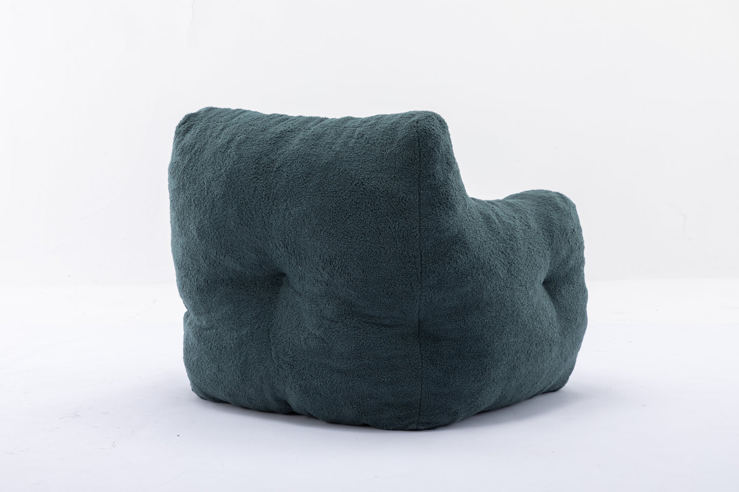 Soft Tufted Foam Bean Bag Chair With Teddy Fabric Green