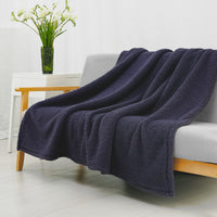 Oversided Sherpa Throw, 60" x 72" Ink Blue