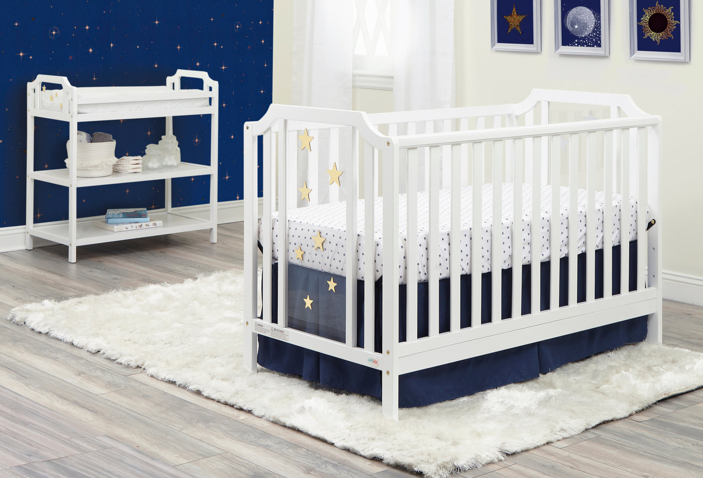 Celeste 3-in-1 Convertible Island Crib White