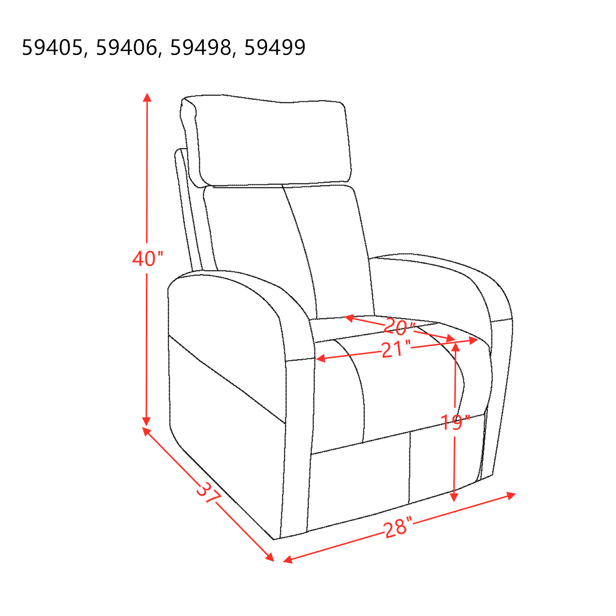 ACME Ricardo Recliner w/Power Lift, Beige PU