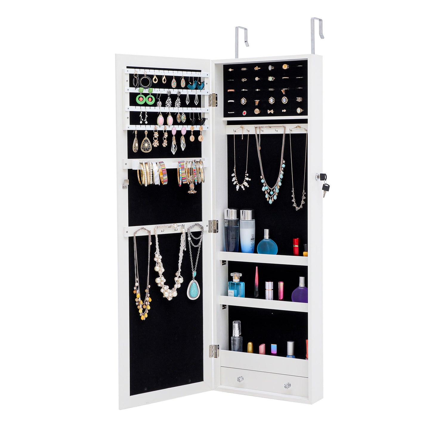 Fashion Simple Jewelry Storage Mirror Cabinet Can Be Hung On The Door Or Wall