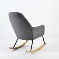 Wide Rocking Armchair with Hidden Headrest