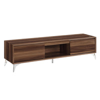 ACME Raceloma TV stand , LED, Walnut & Chrome Finish