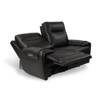 Trevor Triple Power Loveseat, Genuine Leather, Lumbar Support, Adjustable Headrest, USB & Type C Charge Port