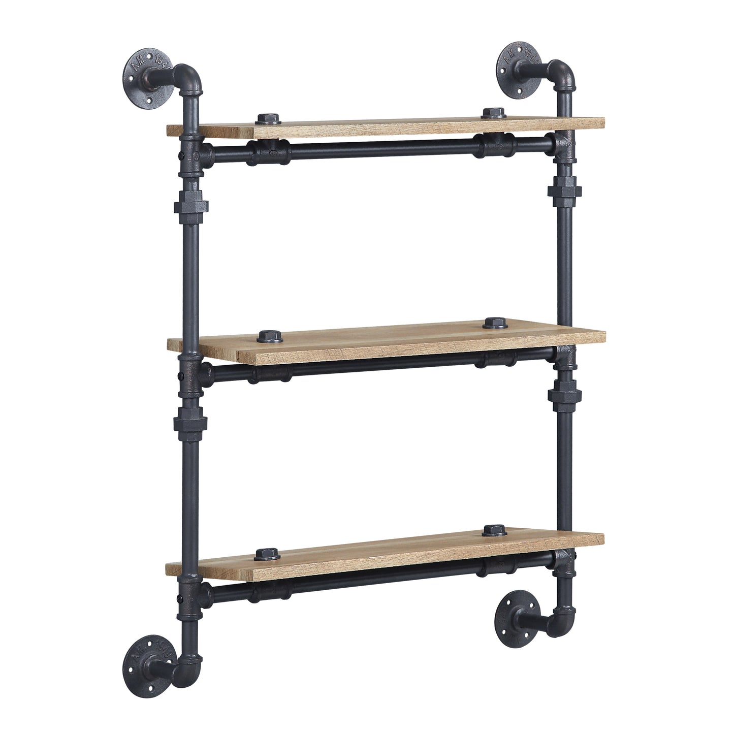 ACME Brantley Wall Rack w/3 Shelves in Oak & Sandy Black Finish