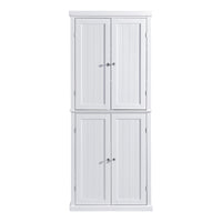 Freestanding Tall Kitchen Pantry, 72.4" Minimalist Kitchen Storage Cabinet Organizer with 4 Doors and Adjustable Shelves, White