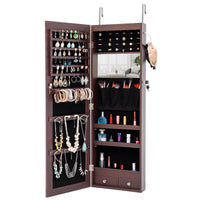 Fashion Simple Jewelry Storage Mirror Cabinet With LED Lights Can Be Hung On The Door Or Wall