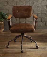 ACME Hallie Office Chair in Vintage Whiskey Top Grain Leather