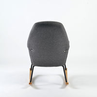 Wide Rocking Armchair with Hidden Headrest