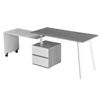 Techni Mobili Rotating Multi-Positional Modern Desk, Grey