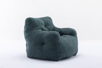 Soft Tufted Foam Bean Bag Chair With Teddy Fabric Green