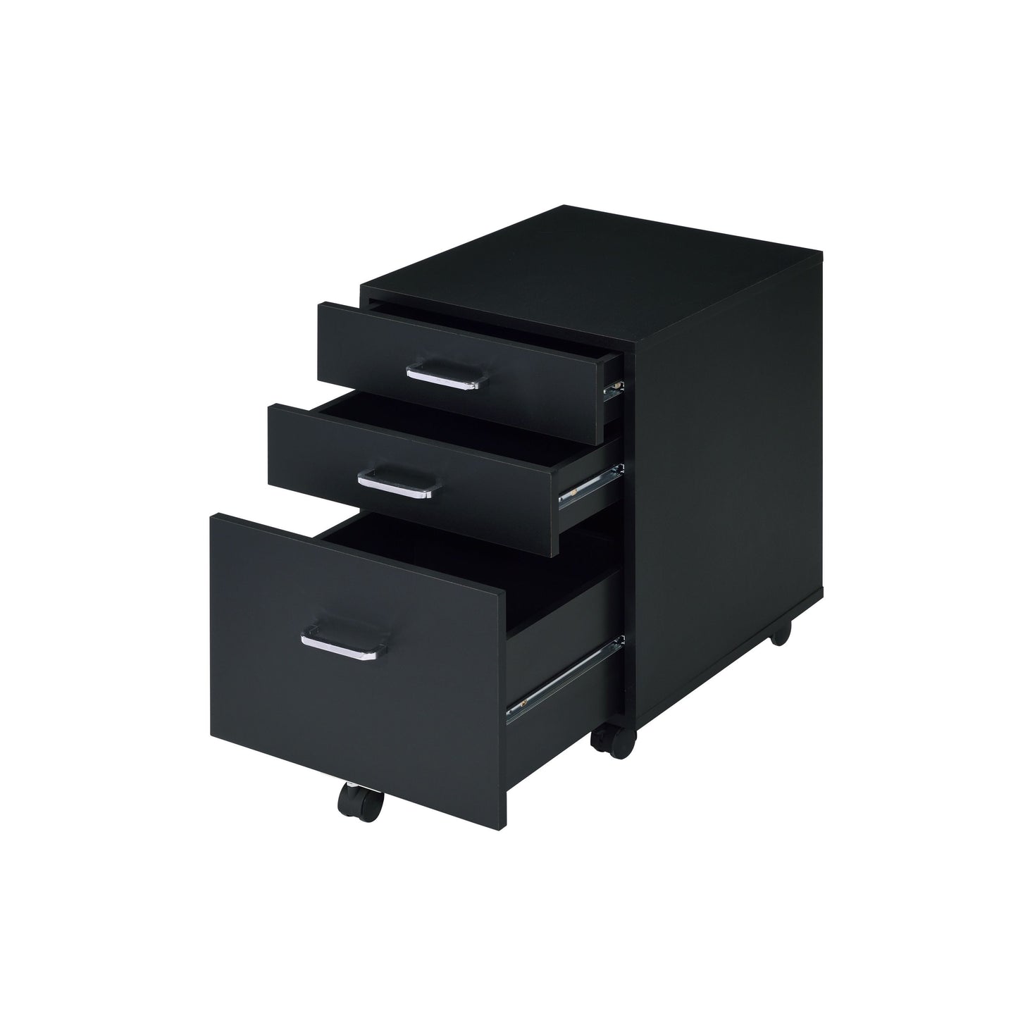 ACME Tennos Cabinet, Black & Chrome Finish