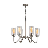 E26 Glass Chandelier Iron 6 Bulbs