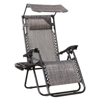 Lounge Chair Adjustable Recliner w/Pillow  Outdoor Camp Chair for Poolside Backyard Beach, Support 300lbs