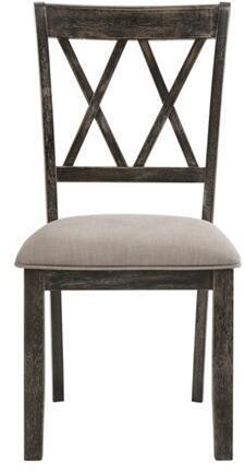 ACME Claudia II Side Chair (Set-2) in Fabric & Weathered Gray