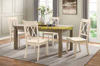 Casual White Finish Chairs Set of 2 Pine Veneer Transitional Double-X Back Design Dining Room Chairs