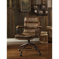 ACME Harith Office Chair in Vintage Whiskey Top Grain Leather 92416