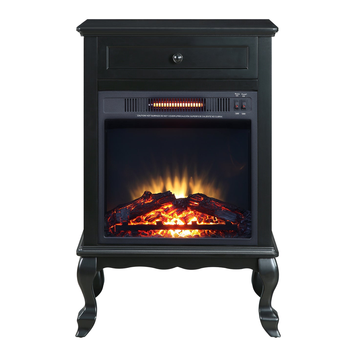 ACME Eirene Fireplace in Black Finish