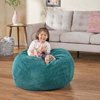 Riviera Modern Corduroy 3 Foot Beanbag, Dark Teal