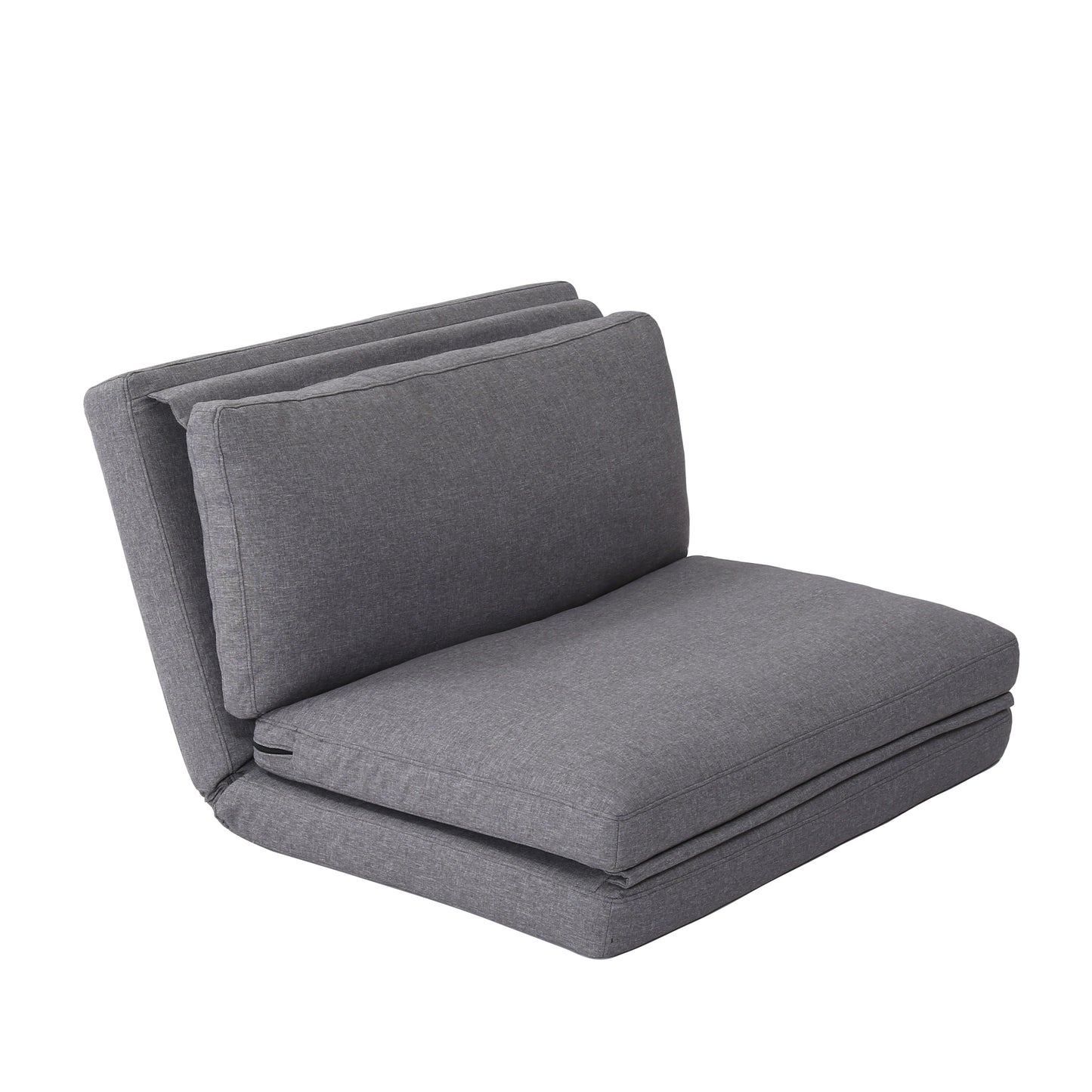 Sofa Bed, Lazy Floor Chair, 5 Position, Adjustable Backrest, Polyester, Light Grey