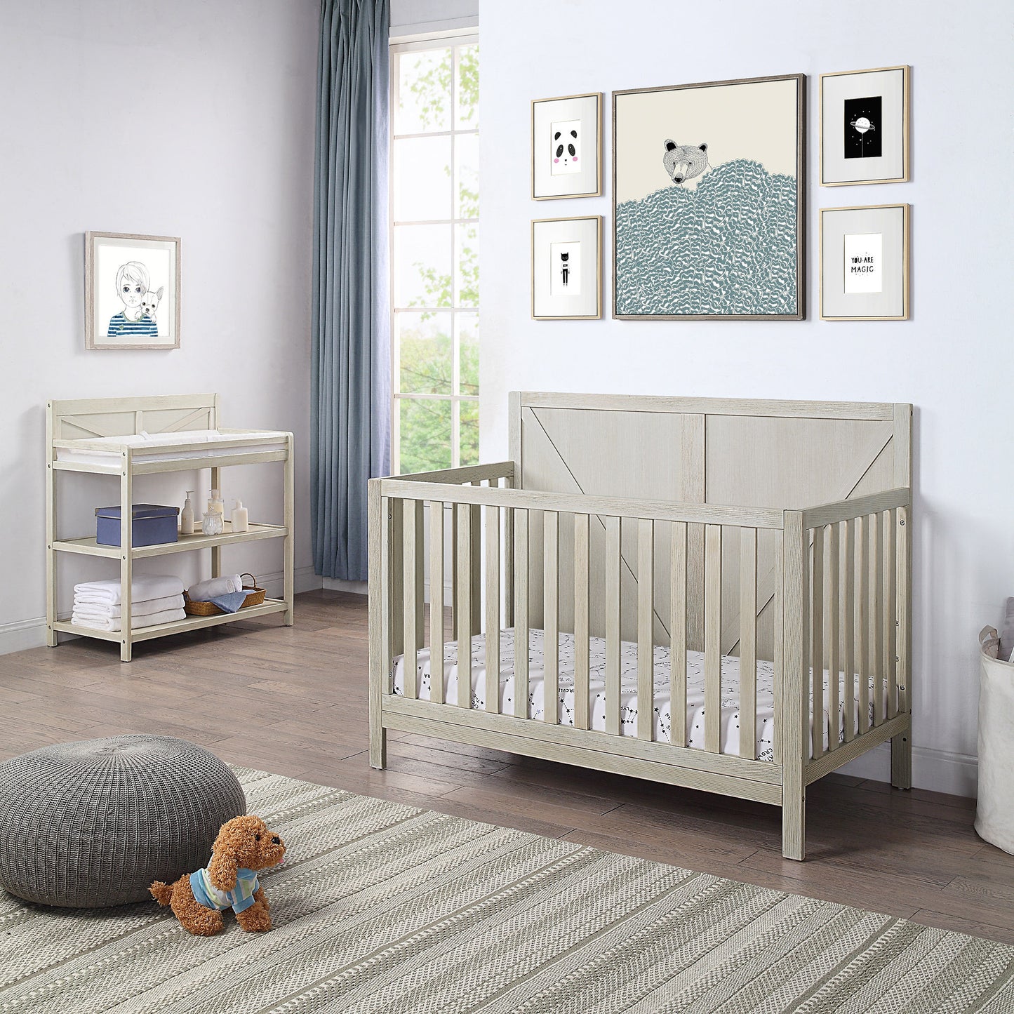 Barnside Changing Table Washed Gray