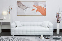 Sofa Includes Two Pillows 81" White Fleece for Living Room Bedroom