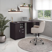 Techni Mobili Classic Office Desk with Storage, Espresso