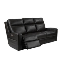 Caleb Triple Power Sofa, Top Grain Leather, Lumbar Support, Adjustable Headrest, Storage Side Pocket, USB & Type C Charger Port