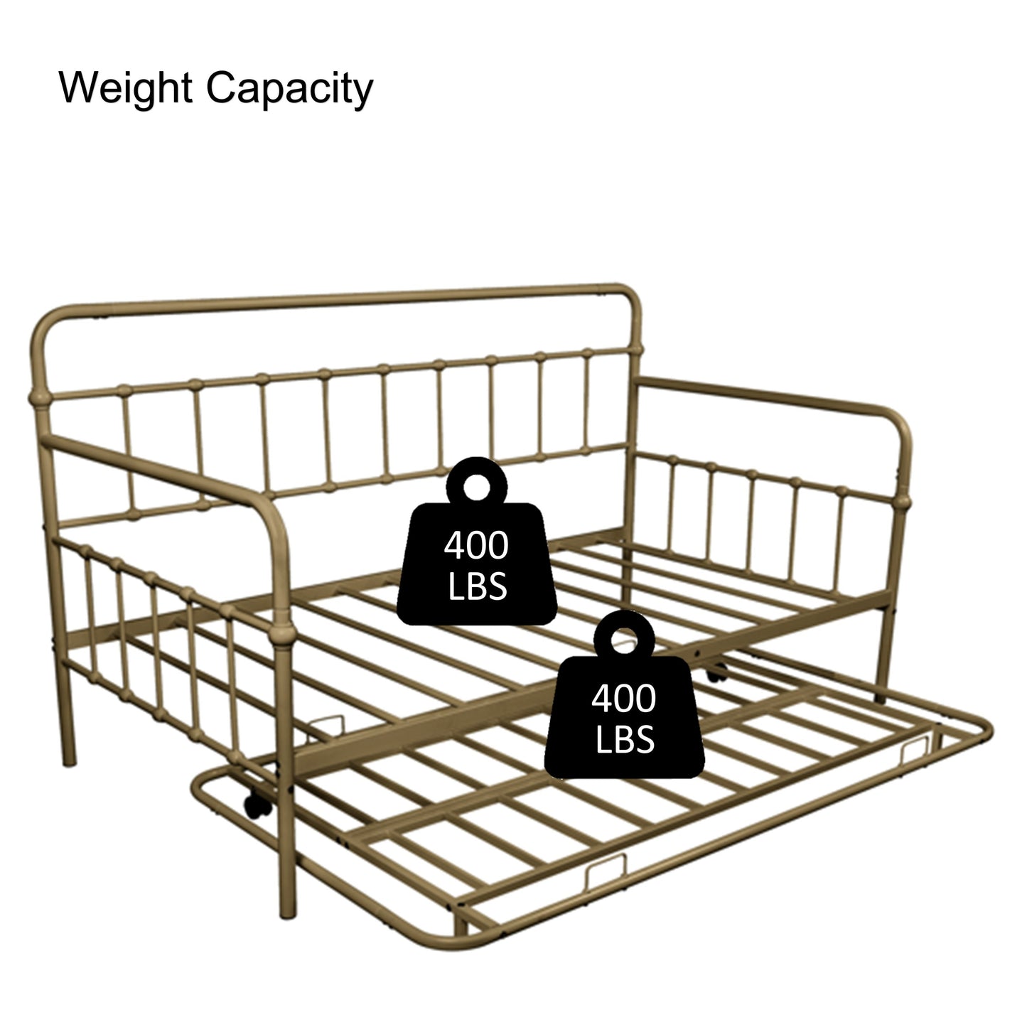 Metal Frame Daybed with Trundle