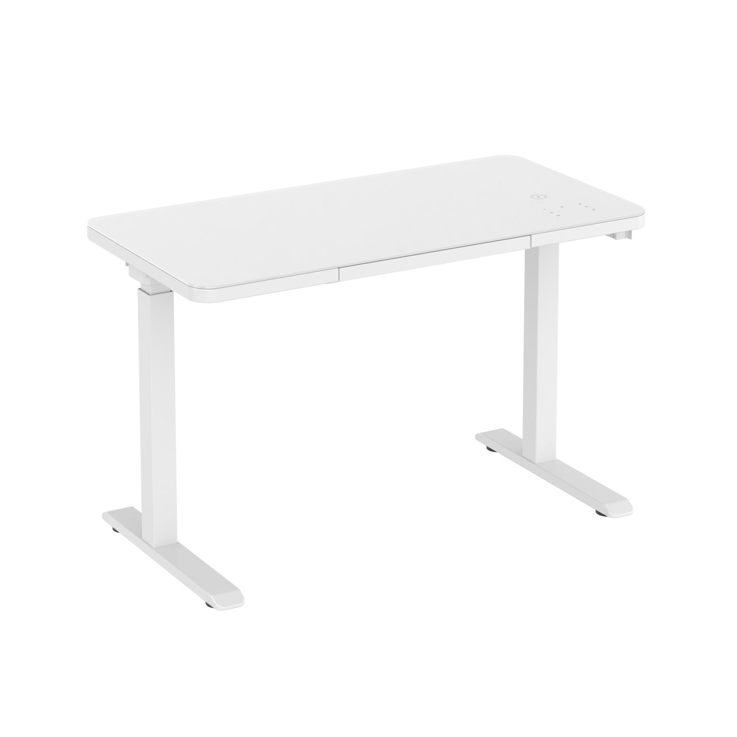 Glass Tabletop Standing Desk White